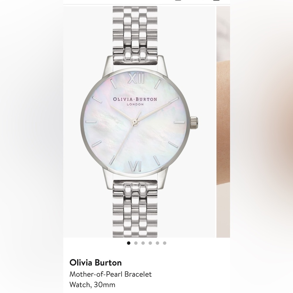 Olivia Burton Silver Mother of Pearl Watch